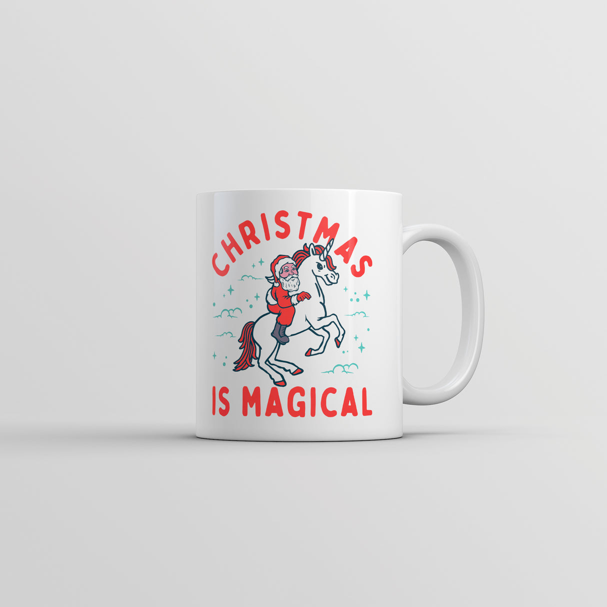 Christmas Is Magical Mug Funny Santa Claus Fantasy Unicorn Novelty Cup-11oz