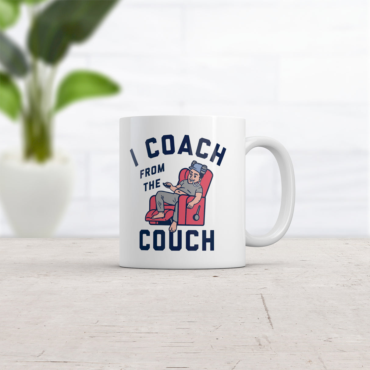 I Coach From The Couch Mug Funny Lazy Sports Fan Joke Cup-11oz