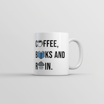 Coffee Books And Rain Mug Funny Caffeine Reading Storm Lovers Novelty Cup-11oz