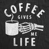 Womens Coffee Gives Me Life T Shirt Funny Caffeine Lovers Java Addicts Joke Tee For Ladies