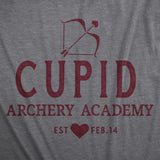 Womens Cupid Archery Academy T Shirt Funny Valentines Day Shirt for Women