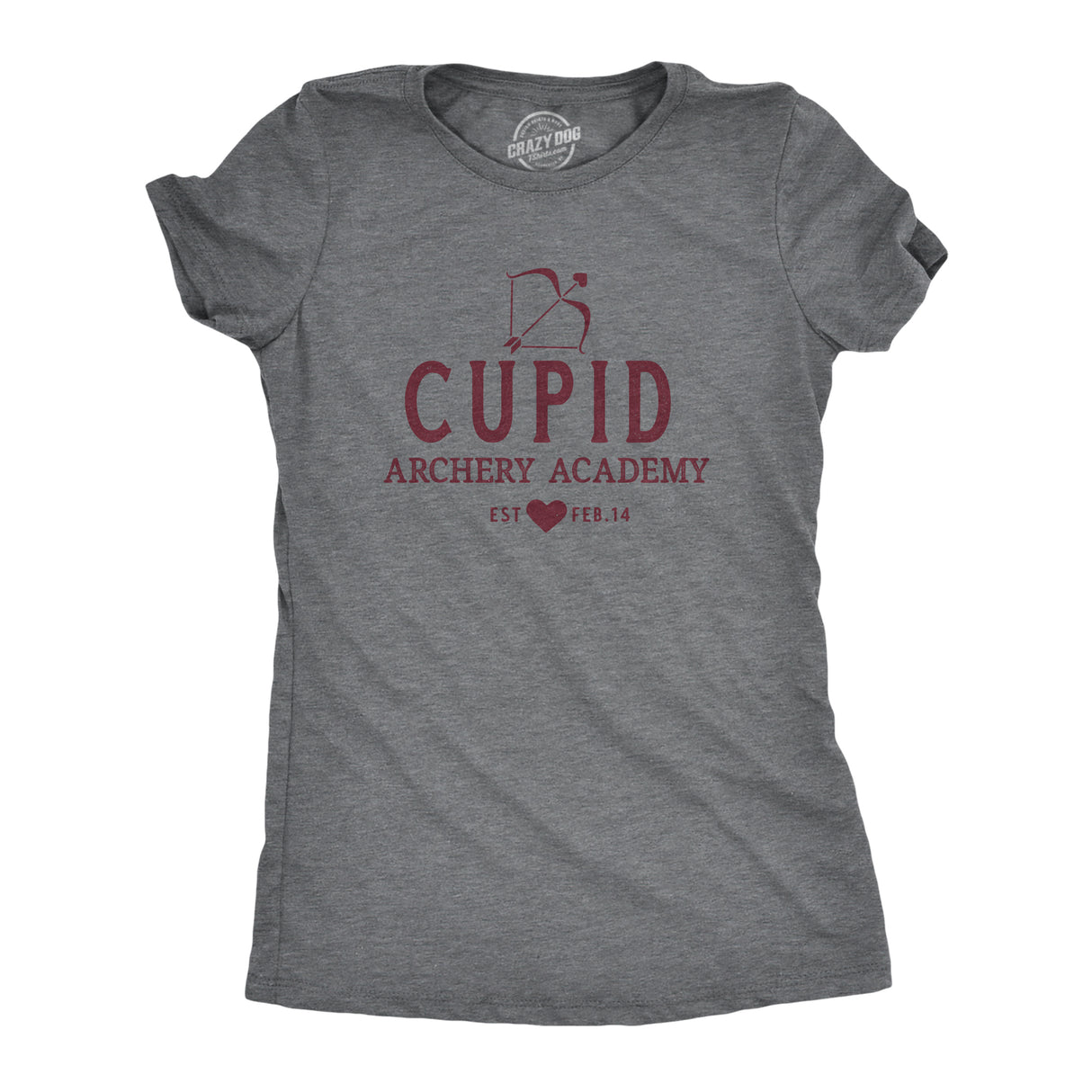 Womens Cupid Archery Academy T Shirt Funny Valentines Day Shirt for Women