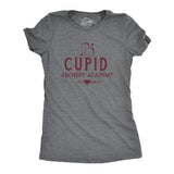 Womens Cupid Archery Academy T Shirt Funny Valentines Day Shirt for Women