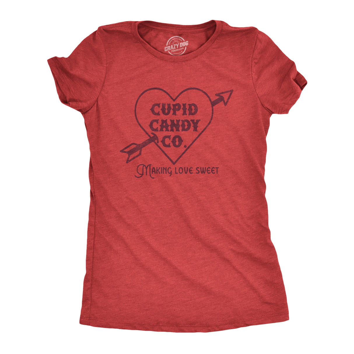 Womens Cupid Candy Co T Shirt Funny Valentines Day T shirts For Women