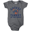 Cutest Turkey At The Table Baby Bodysuit Funny Cute Thanksgiving Dinner Jumper For Infants