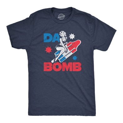 Mens Da Bomb T Shirt Funny Retro Fourth Of July Popsicle Tee For Guys