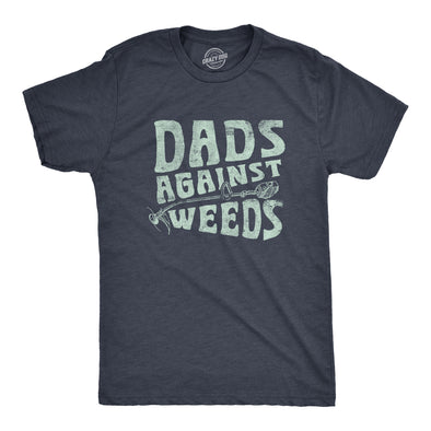 Mens Dads Against Weeds T Shirt Funny Weed Whacker Lawn Mowing Tee For Guys
