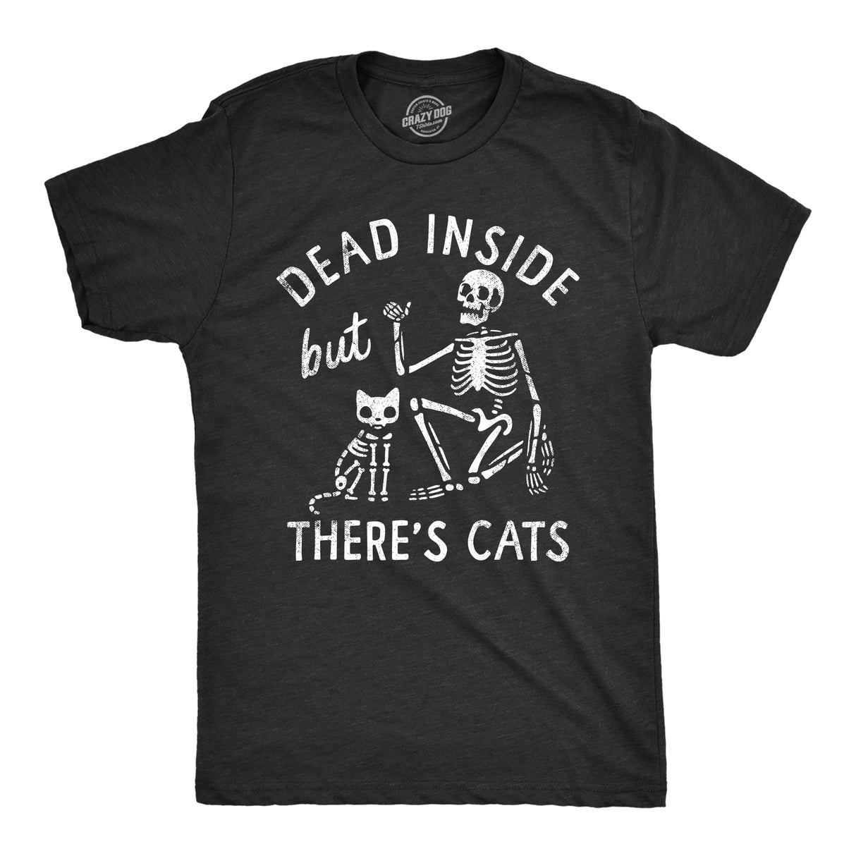 Mens Dead Inside But Theres Cats T Shirt Funny Depressed Kitten Lovers Joke Tee For Guys
