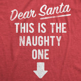 Mens Dear Santa This Is The Naughty One T Shirt Funny Xmas Adult Joke Tee for Guys