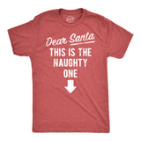 Mens Dear Santa This Is The Naughty One T Shirt Funny Xmas Adult Joke Tee for Guys