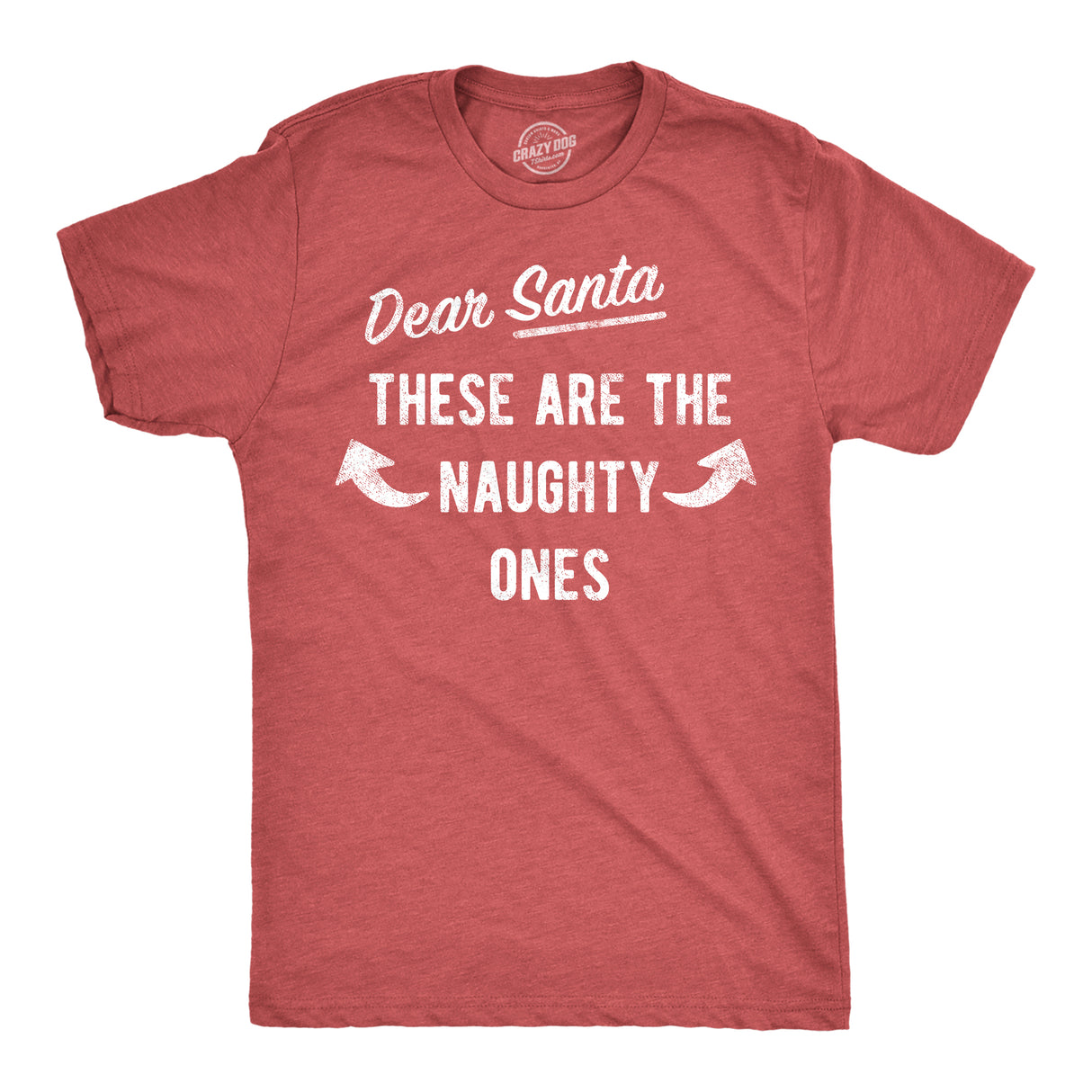 Mens Dear Santa These Are The Naughty Ones T Shirt Funny Xmas Workout Buff Arms Joke Tee for Guys