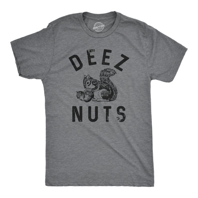 Mens Deez Nuts T Shirt Funny Squirrel Acorn Adult Nut Joke Tee For Guys