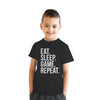 Youth Eat Sleep Game Repeat T Shirt Funny Nerdy Gamer Tee For Kids