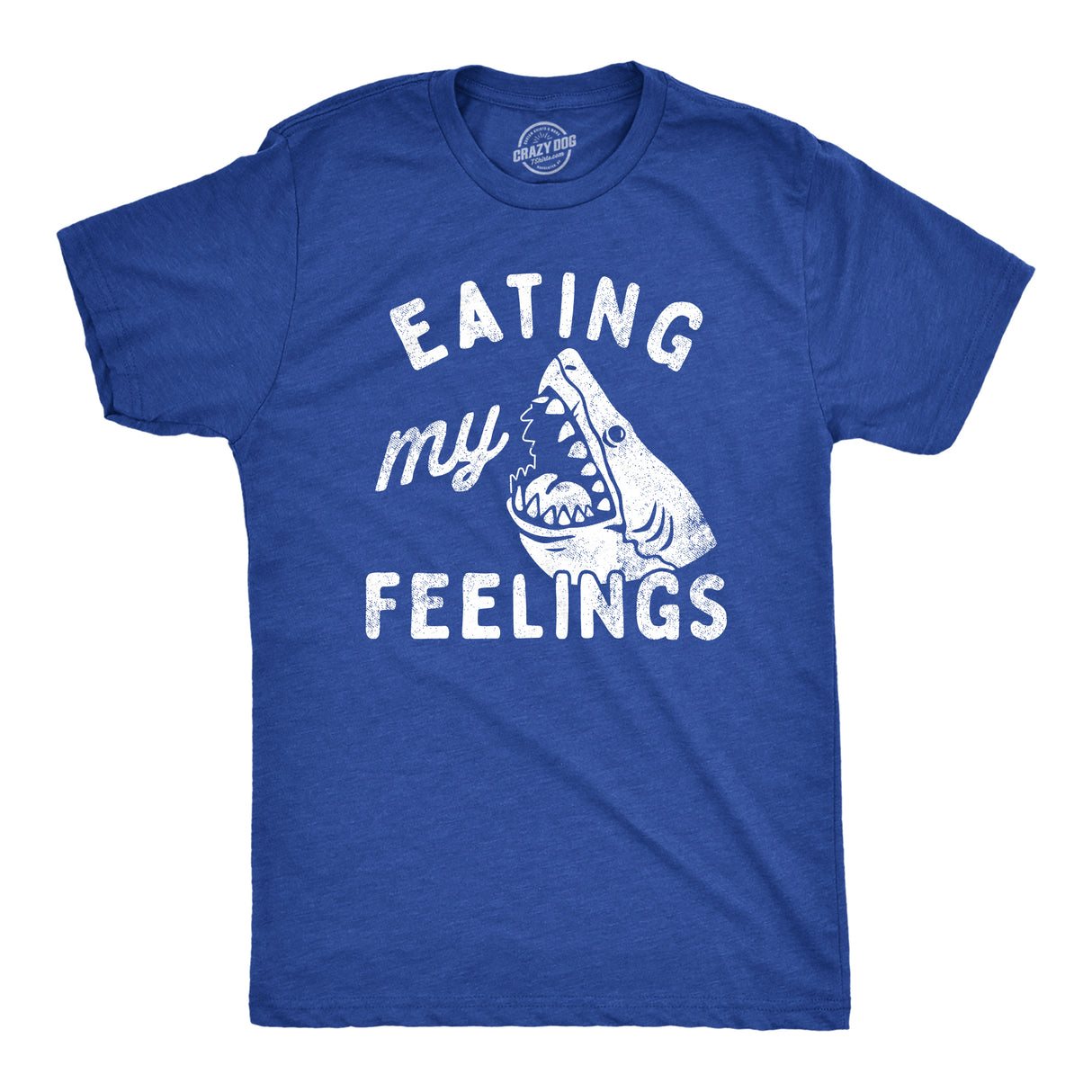 Mens Eating My Feelings T Shirt Funny Shark Bite Joke Tee for Guys