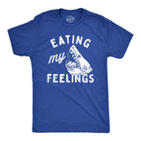 Mens Eating My Feelings T Shirt Funny Shark Bite Joke Tee for Guys