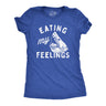 Womens Eating My Feelings T Shirt Funny Shark Bite Joke Tee for Ladies
