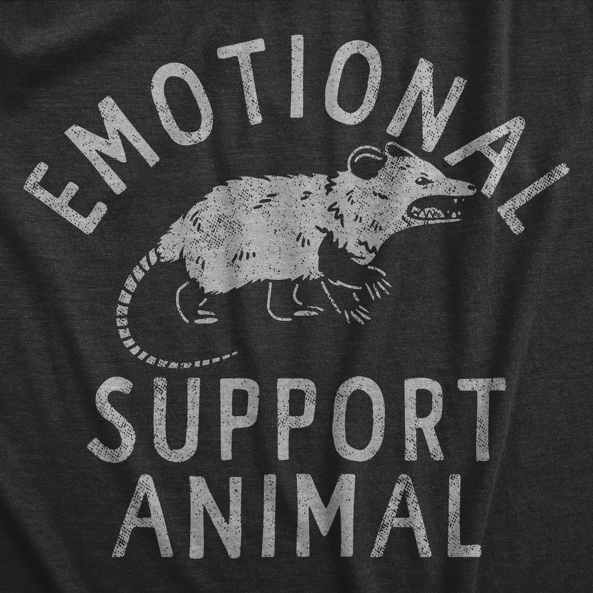 Mens Emotional Support Animal T Shirt Funny Mean Possum Joke Tee For Guys
