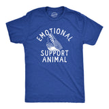 Mens Emotional Support Animal T Shirt Funny Scary Shark Attack Joke Tee for Guys