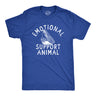 Mens Emotional Support Animal T Shirt Funny Scary Shark Attack Joke Tee for Guys