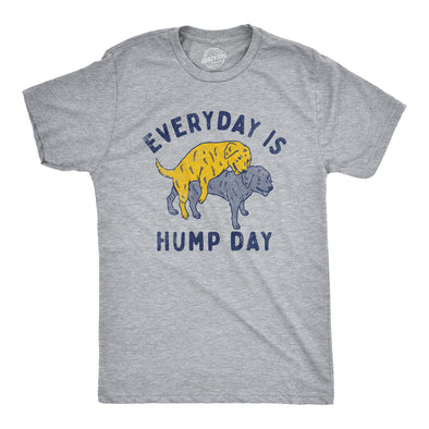 Mens Everyday Is Hump Day T Shirt Funny Humping Dogs Joke Tee For Guys