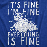 Mens Its Fine Im Fine Everything Is Fine T Shirt Funny Winter Melting Snowman Joke Tee for Guys