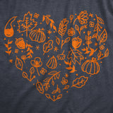 Womens Fall Season Heart T Shirt Funny Awesome Thanksgiving Autumn Lovers Tee For Ladies