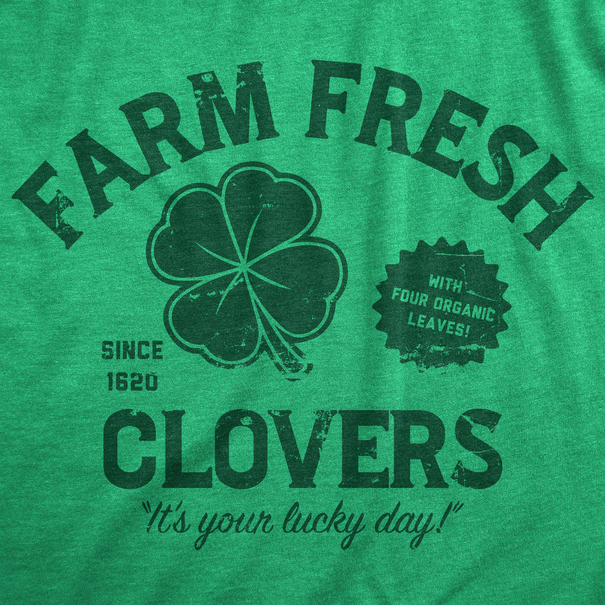 Mens Funny T Shirts Farm Fresh Clovers St Patricks Day Novelty Tee For Guys