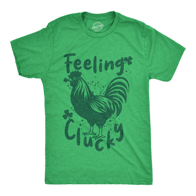 Mens Feeling Clucky Funny T Shirt St Patricks Day Sarcastic Tee For Guys