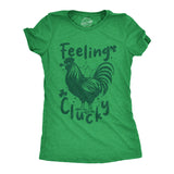 Womens Feeling Clucky Funny T Shirt St Patricks Day Sarcastic Tee For Ladies