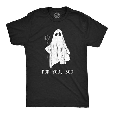 Mens For You Boo T Shirt Funny Halloween Bedsheet Ghost Flower Joke Tee For Guys