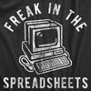 Mens Freak In The Spreadsheets T Shirt Funny Nerdy Office Job Computer Joke Tee For Guys