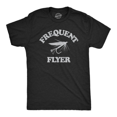 Mens Frequent Flyer T Shirt Funny Fly Fishing Lovers Fisherman Tee For Guys