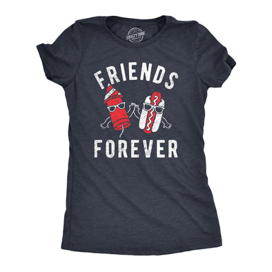 Womens Friends Forever Firecracker Hot Dog T Shirt Funny Fourth Of July Party Cookout Fireworks Tee For Ladies