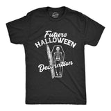 Mens Future Halloween Decoration T Shirt Funny Spooky Dead Skeleton Coffin Joke Tee for Guys