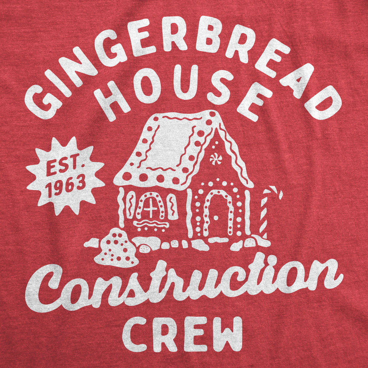 Youth Gingerbread House Construction Crew T Shirt Funny Xmas Treat Joke Tee For Kids