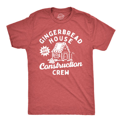 Mens Gingerbread House Construction Crew T Shirt Funny Xmas Treat Joke Tee For Guys