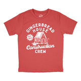 Youth Gingerbread House Construction Crew T Shirt Funny Xmas Treat Joke Tee For Kids
