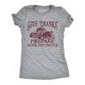 Womens Give Thanks and Prepare Your Fat Pants T Shirt Funny Thanksgiving Dinner Joke Tee for Ladies