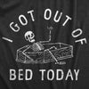 Womens I Got Out Of Bed Today T Shirt Funny Depressed Skeleton Joke Tee For Ladies