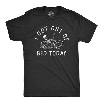 Mens I Got Out Of Bed Today T Shirt Funny Depressed Skeleton Joke Tee For Guys