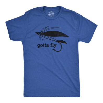 Mens Gotta Fly T Shirt Funny Fisherman Fly Fishing Lure Tee For Guys