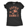 Womens Gourd Damn It T Shirt Funny Halloween Smashed Pumpkin Jack O Lantern Joke Tee For Ladies