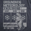 Mens Groundhog Meteorology T Shirt Funny Groundhogs Day Winter Weather Forecast Joke Tee For Guys