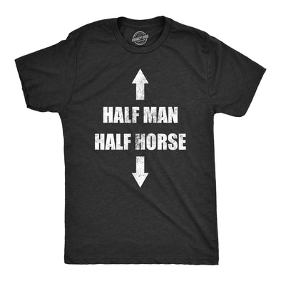 Mens Half Man Half Horse T Shirt Funny Adult Humor Dick Joke Tee For Guys