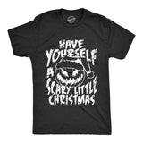 Mens Have Yourself A Scary Little Christmas T Shirt Funny Spooky Xmas Pumpkin Tee for Guys