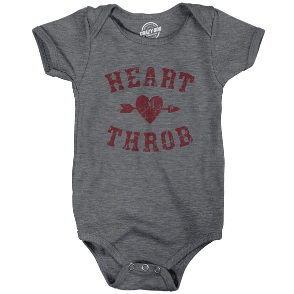 Heart Throb Baby Bodysuit Funny Valentines Day Cute Jumper For Infants