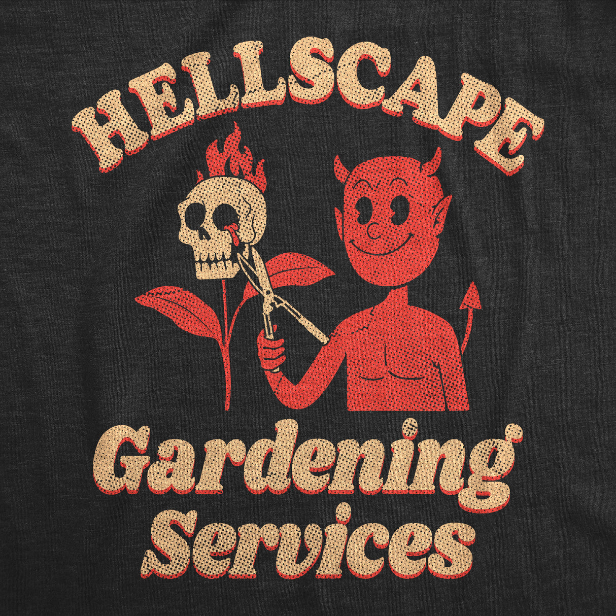 Womens Hellscape Gardening Services T Shirt Funny Devil Landscaping Joke Tee For Ladies