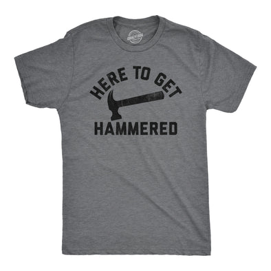 Mens Here To Get Hammered T Shirt Funny Drinking Partying Lovers Tool Joke Tee For Guys