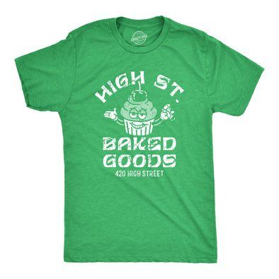 Mens High Street Baked Goods T Shirt Funny 420 Pot Lovers Bakery Joke Tee For Guys