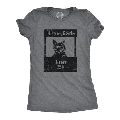 Womens Hissing Booth T Shirt Funny Mean Kitten Hiss Joke Tee For Ladies
